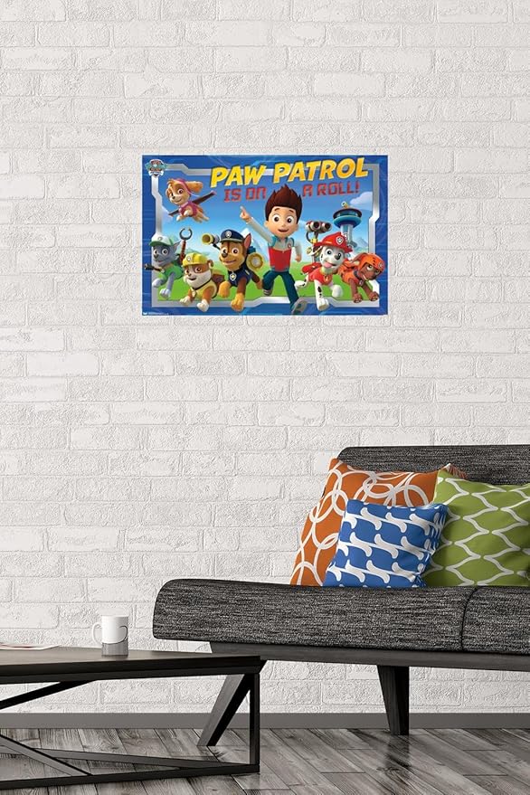 Nickelodeon Paw Patrol - Crew Wall Poster, 22.4L" x 14.7W", Premium Poster & Mount Bundle