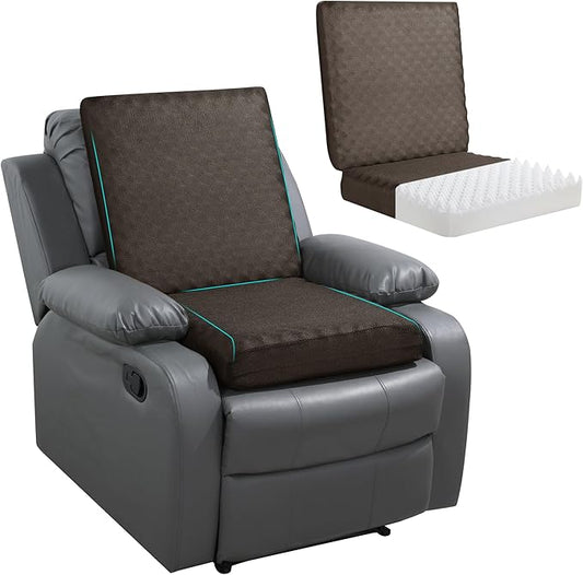 BALAPET Recliner Cushions for Long Sitting, Egg Crate Foam Recliner Cushion for Elderly Reduces Muscle Fatigue and Provides Air Flow, Extra Large Non-Slip Seat Cushion with Back Support(20*18*4in)