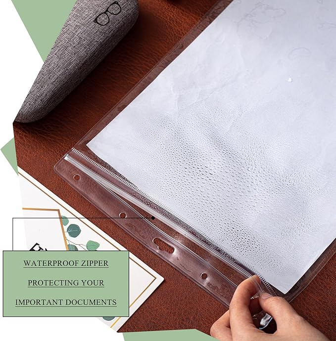 20 Pcs Heavy Duty Sheet Protectors 8.5 x 11 Inch Job Ticket Holder Waterproof Resealable Zip Page Wall Sign Holder Clear Dry Erase Document Sleeve Magazine Protector Vertical(13.2 x 8.75 Inch)