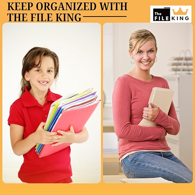 The File King 1/3-Cut Top Tab Kraft File Folders - Letter Size | Box of 100 | USA Made | Assorted Positions | 11-Point Fiber | Organize Home & Office Papers