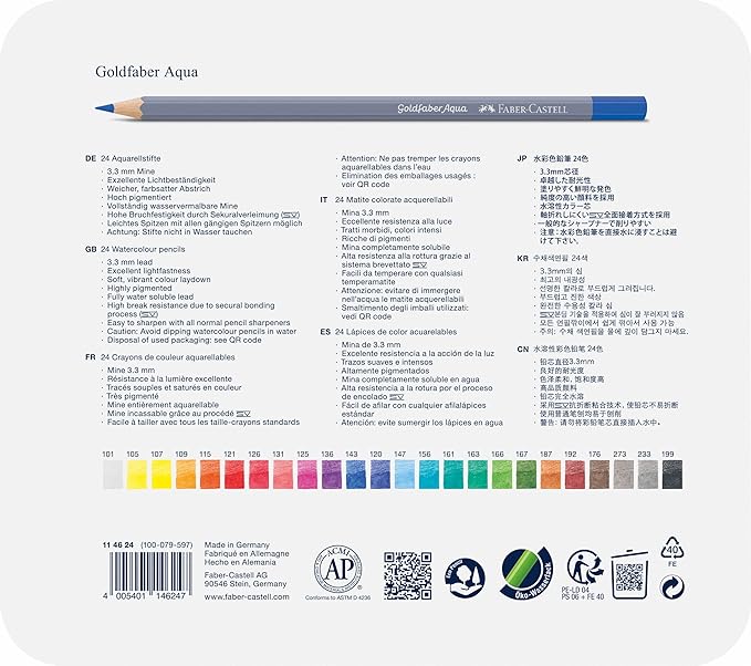 Faber-Castell Creative Studio Goldfaber Watercolor Pencils (24 Count)