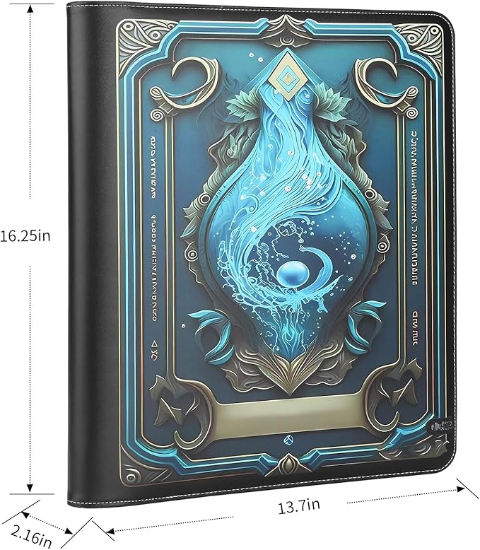 Toploader Binder,Toploader Hard Cases, 9-Pocket Pages Sleeves Hold up 288 Cards.Toploader Card Binder with Sleeves for “3×4” rigid，Card Holder(cyan)