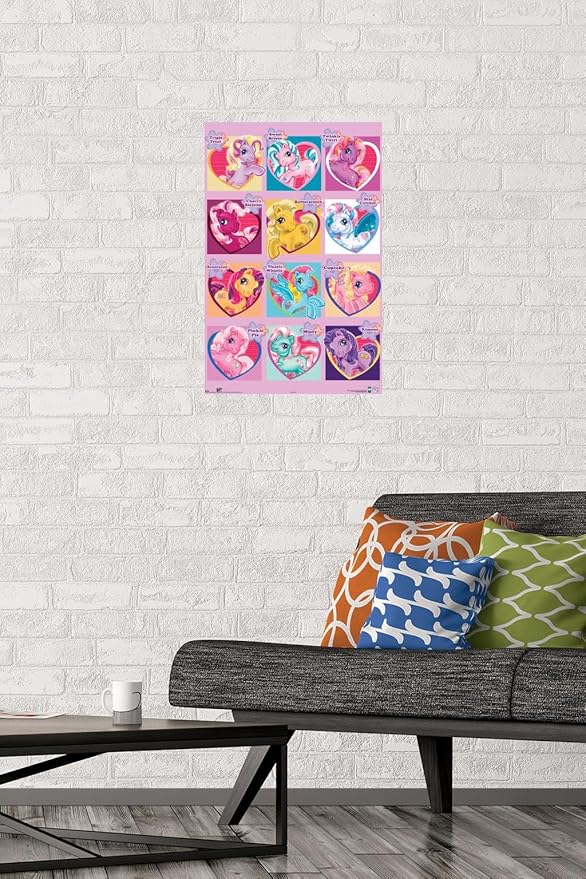 Trends International Hasbro My Little Pony - Chart Wall Poster, 14.725" x 22.375", Premium Poster & Mount Bundle