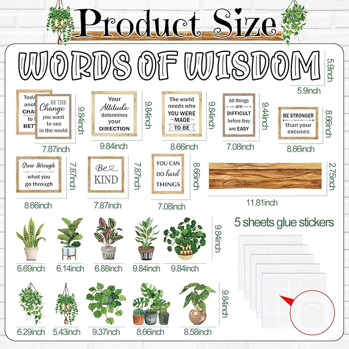 Qilery Bookshelf Bulletin Board Set Plant Motivational Classroom Decor Reading Library Bulletin Board Set Inspirational Cutout for Back to School Classroom Decoration