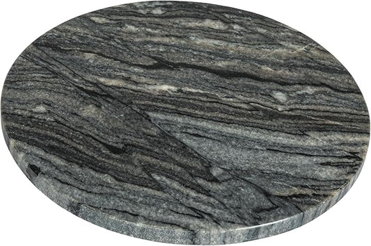 Creative Co-Op Round Marble Charcuterie or Cutting Board, Grey