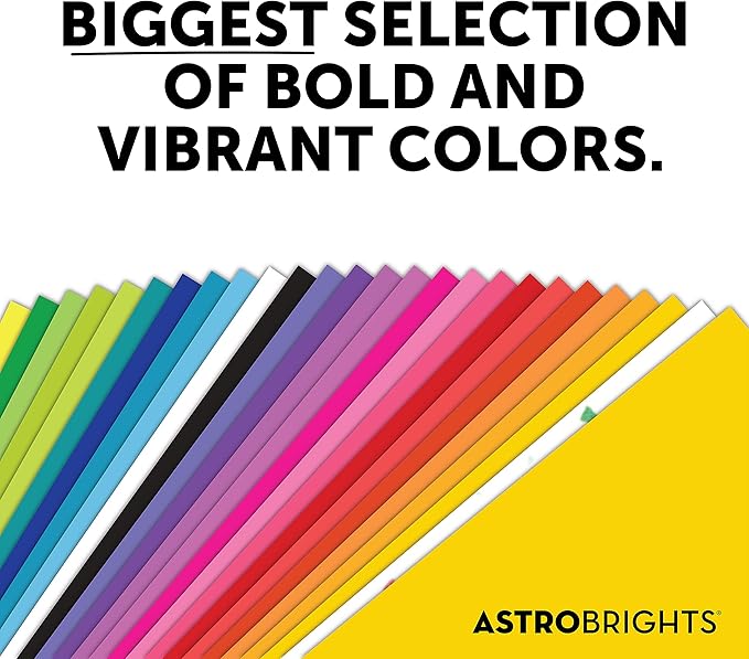 Neenah Paper Astrobrights Color Paper, 8.5” x 11”, 24 lb/89 gsm, Spectrum 25-Color Assortment, 150 Sheets (80933-01)