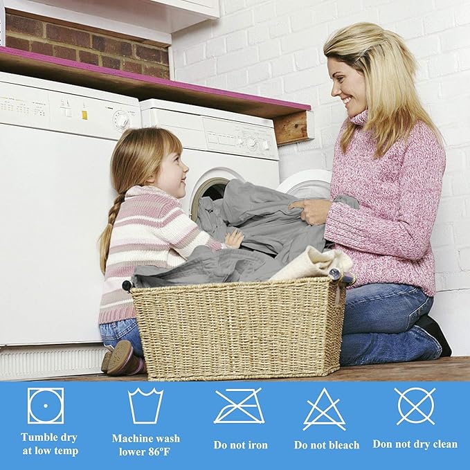 Queen Waterproof Mattress Protector - Noiseless, Breathable, Machine Washable Fitted Mattress Cover with Deep Pocket up to 5”-21”（Dark Grey）