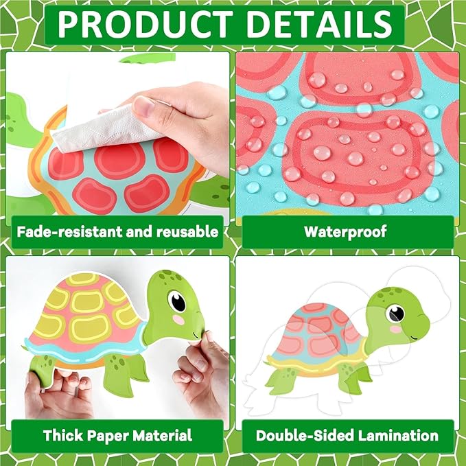 Sea Turtle Bulletin Board Set Ocean Cutout Classroom Decoration Summer Under The Sea Animal Border Wall Decor for Education Learning School Supplies