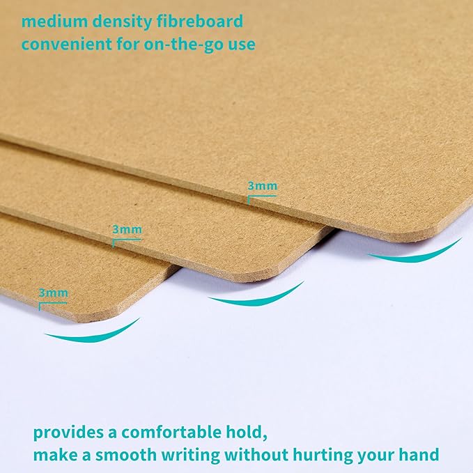 Binditek 30 Pack Mini Clipboards, Eco-Friendly Wood Hardboard with Low Profile Clip, 6 x 9 Inches Small Clipboards for Home, Office, School Classroom Supplies, Brown