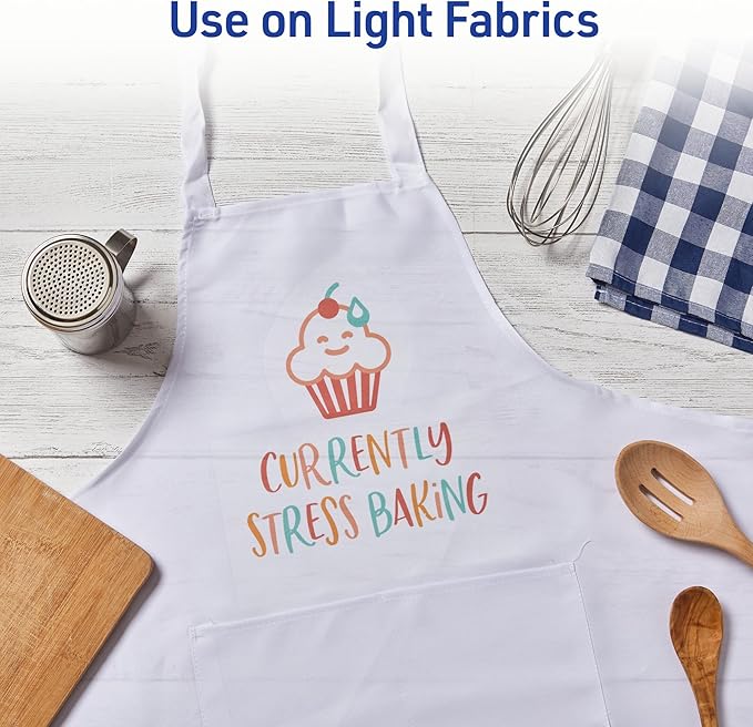 Avery Printable Heat Transfer Paper for Light Fabrics, 8.5" x 11", Inkjet Printer Compatible, 12 Sheets of Iron On Transfer Paper, Great for Custom Shirts, Uniforms, Gifts, and More (3275)