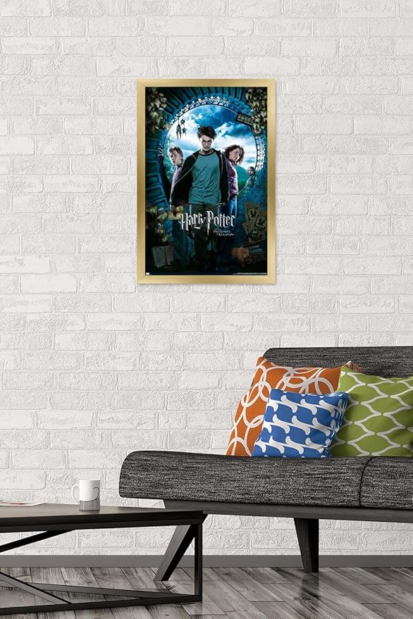 Trends International Harry Potter and the Prisoner of Azkaban - Sky One Sheet Wall Poster, 14.72" x 22.37", Gold Framed Version