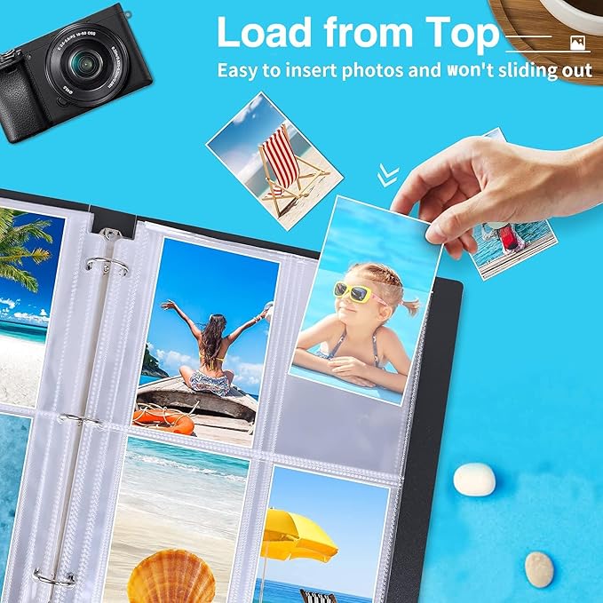 30 Pack Photo Sleeves for 3 Ring Binder - (3.5x5, for 240 Photos), Archival Photo Page Protectors 3.5x5, Clear Plastic Photo Album Refill Pages Photo Pockets, Postcard Sleeves, Seed Binders