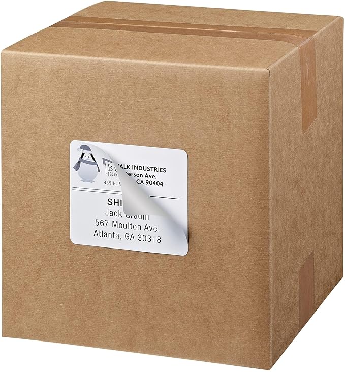 Avery Printable Shipping Labels with Sure Feed,3-1/3" x 4",White,600 Blank Mailing Labels for Laser Printers (5164),(Pack of 5)