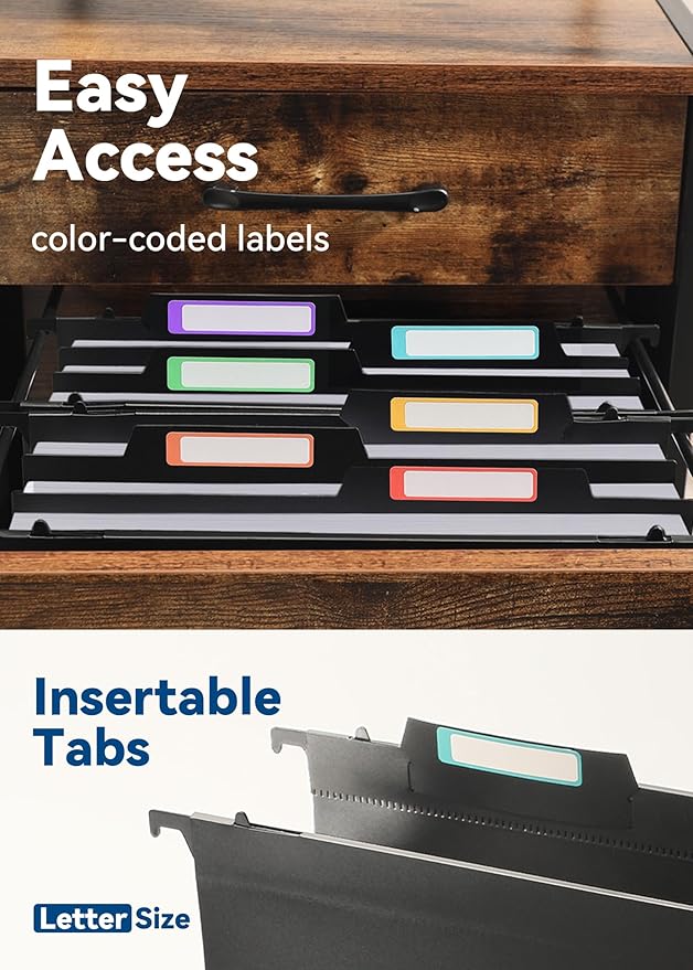 Plastic High Capacity Hanging File Folders, 4" Expansion for Bulky Documents, Side-Sealed Accordion Pocket, Supports Heavy Files, Letter Size, Movable Dividers, Insertable Tabs, 6 Pack