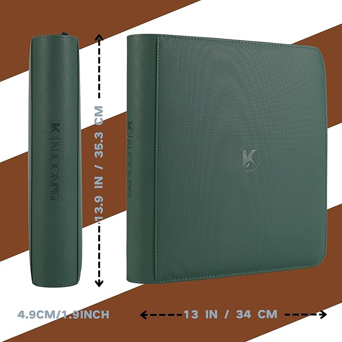 1200+ Pockets Trading Card Binder, 12-Pocket Card Ablum Compatible with lorcana,MTG,Sports Cards & Other Standard Size Trading Card (GREEN)