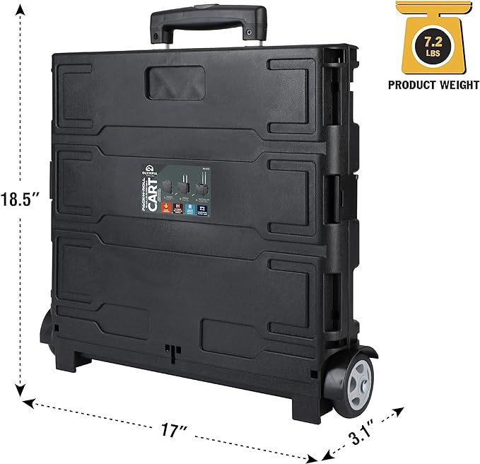 Olympia Tools 85-010 Grand Pack-N-Roll Portable Tools Carrier with Telescopic Handle, 80 Lb. Load Capacity, Black 2025 New Version