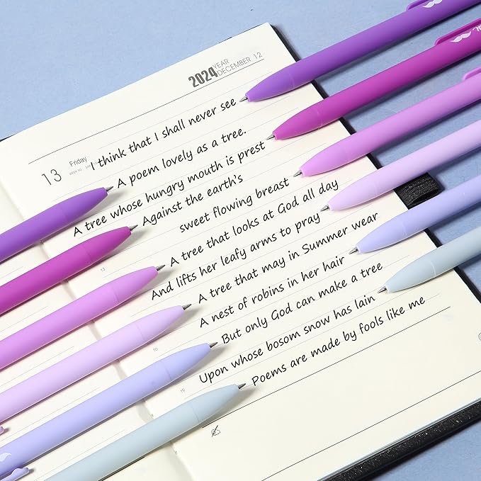 Mr. Pen- Retractable Gel Pens, 12 Pack, Black Ink, Lavender Legacy Barrel Gel Pens, Fine Point 0.5mm, Retractable Pens