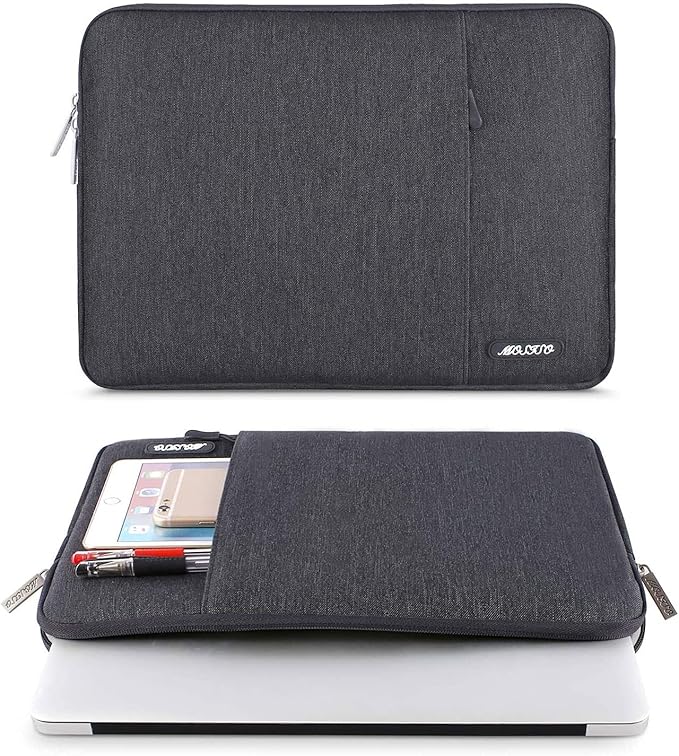 MOSISO Laptop Sleeve Bag Only Compatible with MacBook 12 inch with Retina Display A1534 2017/2016/2015 Release, Polyester Vertical Case with Pocket, Space Gray