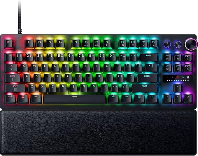 Razer Huntsman V3 Pro TKL 8KHz Esports Gaming Keyboard: Analog Optical Switches Gen 2-8000 Hz Polling Snap Tap - Rapid Trigger - Adjustable Actuation - Media Controls - PBT Keycaps - Black