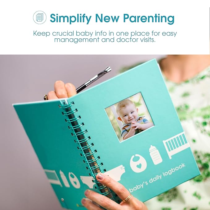 Pearhead Baby’s Daily Log Book, 50 Easy to Fill Pages to Track and Monitor Your Baby’s Schedule, Baby Care Planner for Newborns, Nursing, Sleep, Feeding, Diapers, Pumping, Gift for New Moms
