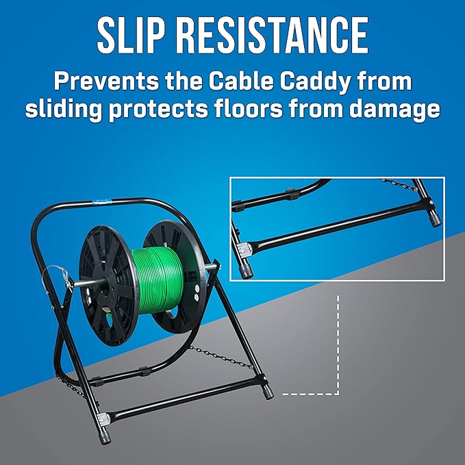 Jonard Tools CC-2721 High Durability Steel Cable Caddy, Holds Cable Reels Up To 20" Diameter and 100 lb Capacity