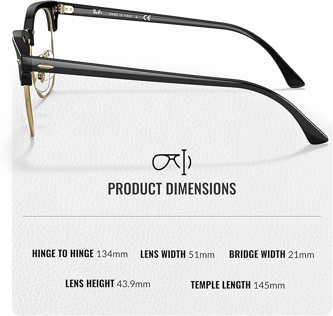 Ray-Ban RB3016 CLUBMASTER BLUE-VIOLET LIGHT CLEAR Square Shaped Sunglasses for Men & Women with Official RAYBAN Eyewear Kit