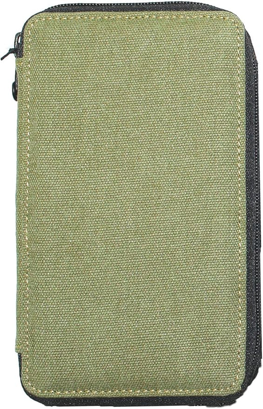 Speedball Art Products 253240 24 Pencil Storage Canvas Pencil Case, Olive