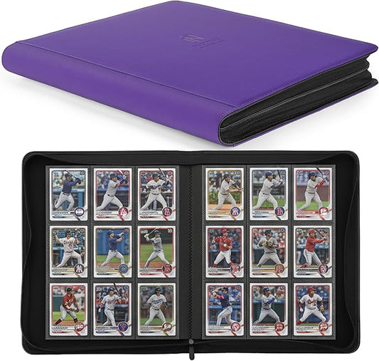 Trading Card Binder, Premium 9 Pocket 540 Double Sided Pocket Collection Binder, Card Album for TCG Card Holder for Game Card, Sports Card, Yugioh, MTG etc(Purple)