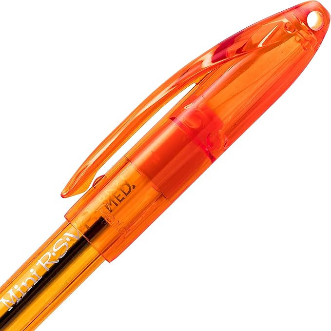 Pentel RSVP Mini Ballpoint Pen, (1.0mm) Medium Line, Orange Ink, 12 pack (BK91MNF-F)