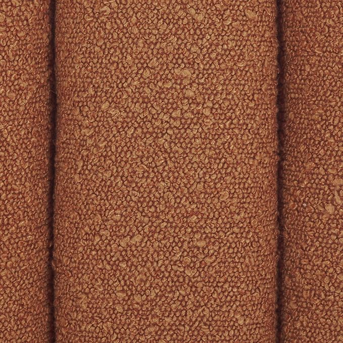 SAFAVIEH Home Collection Joseph Rust Boucle Channel Tufted Square Ottoman Seat Foot Rest (Fully Assembled)