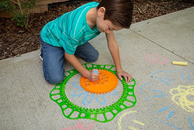 Spirograph Giant Outdoor Jumbo Sidewalk Chalk - Arts and Crafts - Outdoor Activities - Outdoor Toys, Kids Toys, Art Supplies, Craft Supplies, Drawing Kit, Spiral Art, Ages 5+