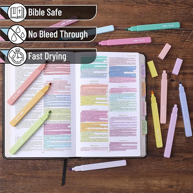 Mr. Pen Aesthetic Highlighters - 16 pcs, Chisel Tip, Assorted Pastel Colors, No Bleed Bible & General Use Highlighters, Perfect for Christmas Gifts & Bible Marking