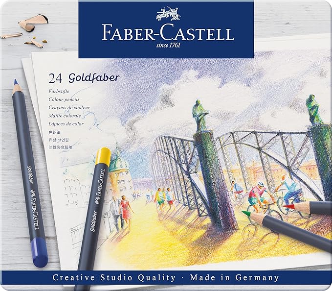 Goldfaber Colour Pencil in Metal Tin (Pack of 24)