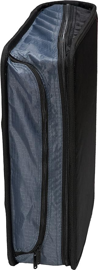Case-it Mighty Zip Tab School Zipper Binder | 3-Inch O-Rings, 600-Sheet Capacity, 5-Subject Expanding File Folder, Multiple Pockets & Storage Organizer, Shoulder Strap | D-146 Black