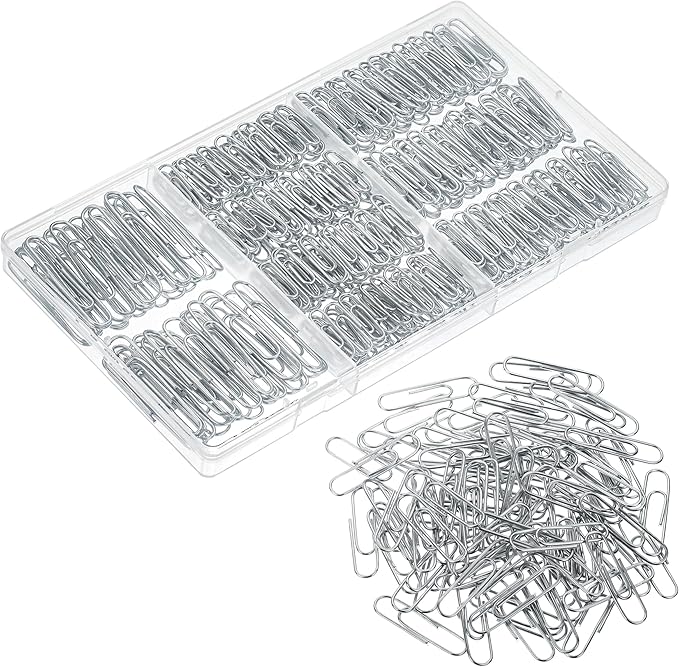 Mr. Pen- Silver Paper Clips, 450 pcs, 1", 1-1/4", 2", Zinc Galvanized Silver Paper Clips with Storage Box, Large and Small for Office, School, DIY, Binder Clips, Business Card Holders & Envelope Clips
