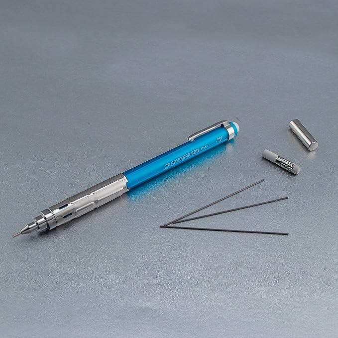 Pentel Arts GraphGear 300 Mechanical Pencil, (0.7mm), 2-Pack, Blue Barrel (PG317TSPABP)