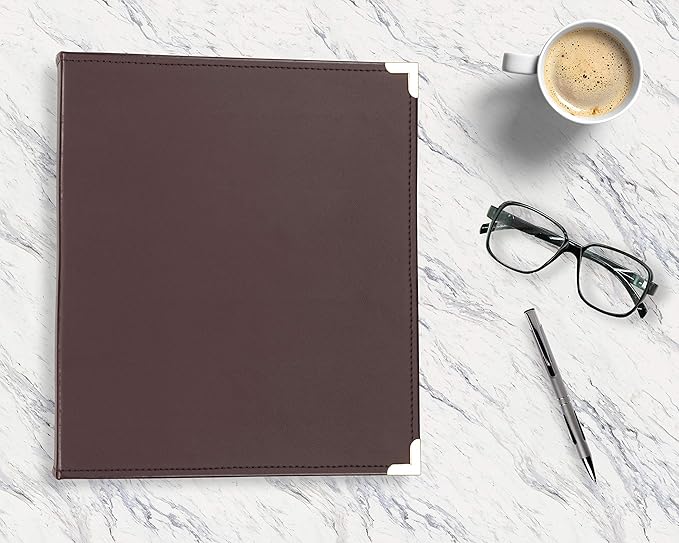 Samsill Classic Collection Leather 3 Ring Binder, Executive Presentation Portfolio, 1.5 Inch (Holds 325 Sheets), Brass Round Ring, Burgundy