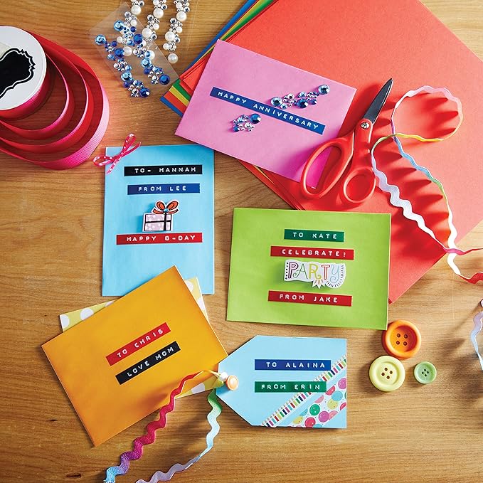 Dymo Embossing Label Maker with 3 Label Tapes | Omega Label Maker Starter Kit | Small, Ergonomic Design with Turn Click Wheel | for Home, DIY & Crafting (£/€, Ä, Ö & Ü)