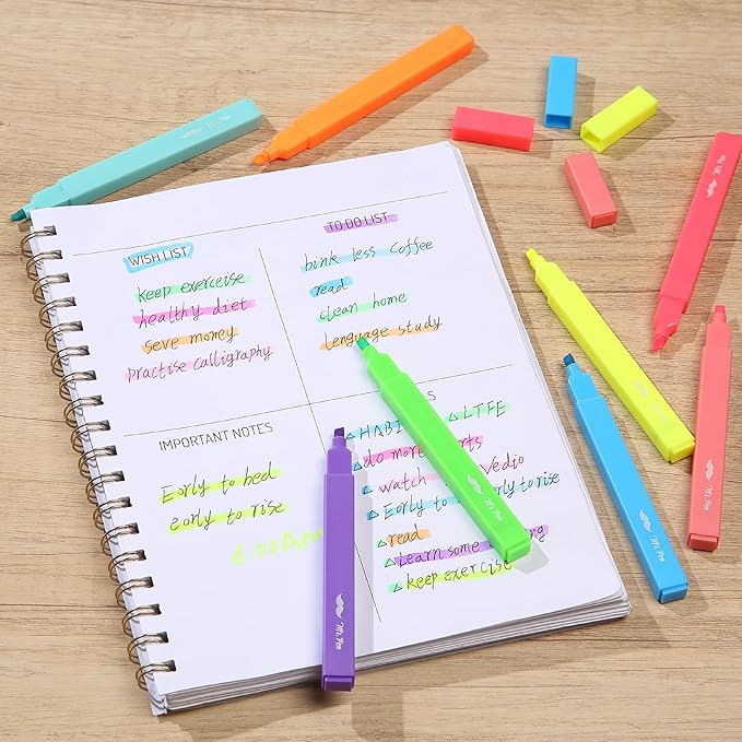 Mr. Pen- Aesthetic Highlighters, 8 pcs, Chisel Tip, Vibrant Colors, Cute Highlighters Assorted Colors, Back to School Supplies