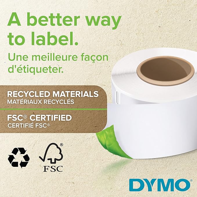 DYMO LW Durable Labels for LabelWriter Label Printers, White Poly, 1” x 2-1/8”, 1 Roll of 160