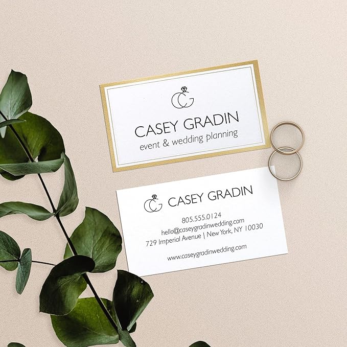 Avery Business Cards, Metallic Gold Borders, 2" x 3.5", 100 Total, Laser/Inkjet Printable Business Cards (3327)