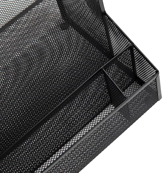 Mind Reader Desktop Organizer, Vertical File Storage, Letter Size, Office, Metal Mesh, 12.15"L x 9.5"W x 9.5"H, Black