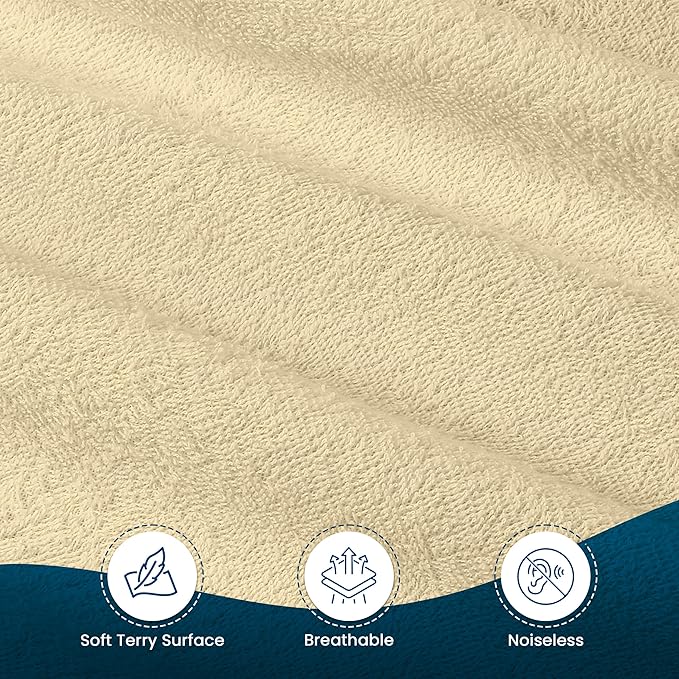 Utopia Bedding Waterproof Mattress Protector King Size, Premium 200 GSM Terry Mattress Cover, Soft & Breathable Bed Cover, Fitted Sheet Style with Stretchable Deep Pockets 17" (Beige)