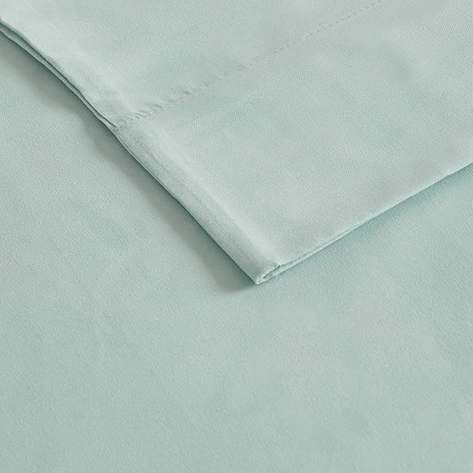 Madison Park 3M Microcell Color Fast, Wrinkle and Stain Resistant, Soft Sheets with 16" Deep Pocket All Season, Cozy Bedding-Set, Matching Pillow Case, Twin XL, Seafoam (MP20-2444)
