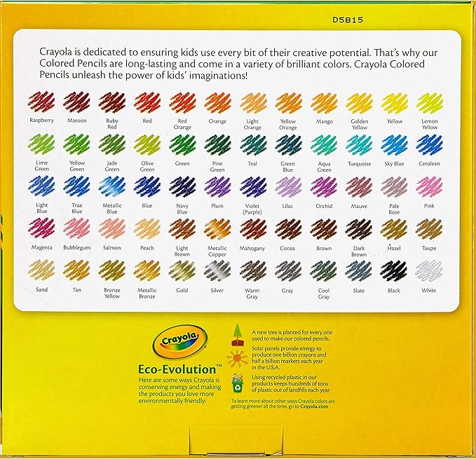 Crayola Colored Pencil Locker, 15 Dual-Tip Pencils, 30 Colors, Multicolor, (Model: 04-6841)