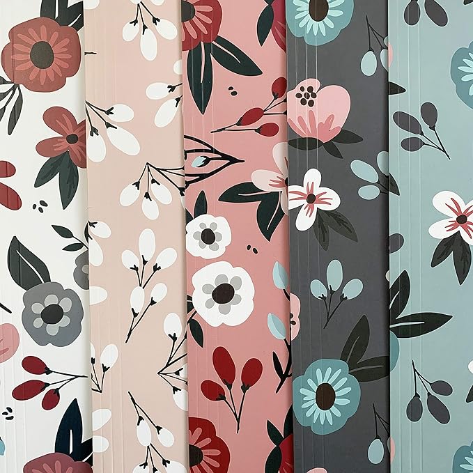 Cute File Folders, Set of 12 3-Tab Letter Size Decorative File Folders Boho Colored Manilla 8.5 x 11 Filing – Pretty Designer Home Office School Supplies (Tranquilty)