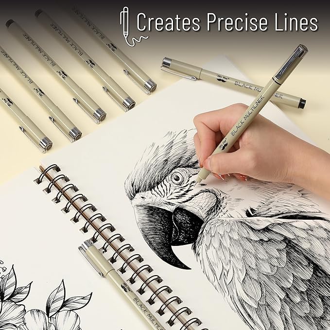 Mr. Pen- 0.5mm Fine Point 12 Pack Black Ink Pens for Drawing & Sketching Bulk, Ideal for Bible Journaling