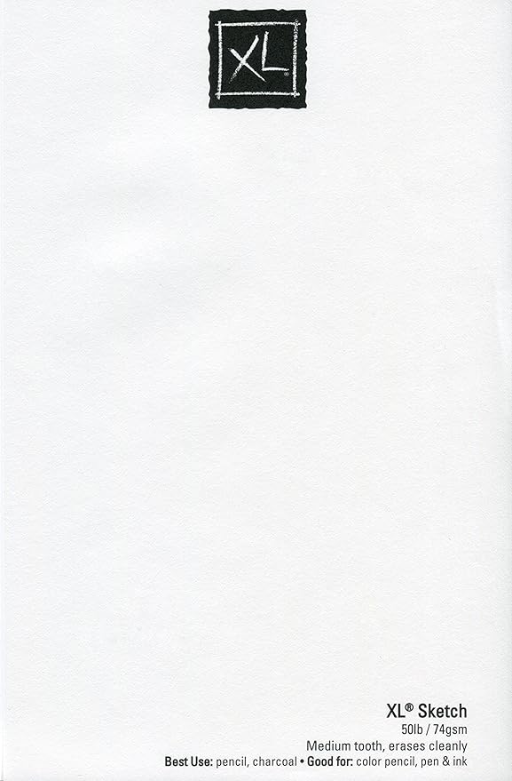 Canson XL Series Paper Sketch Pad for Charcoal, Pencil and Pastel, Side Wire Bound, 50 Pound, 9 x 12 Inch, 100 Sheets