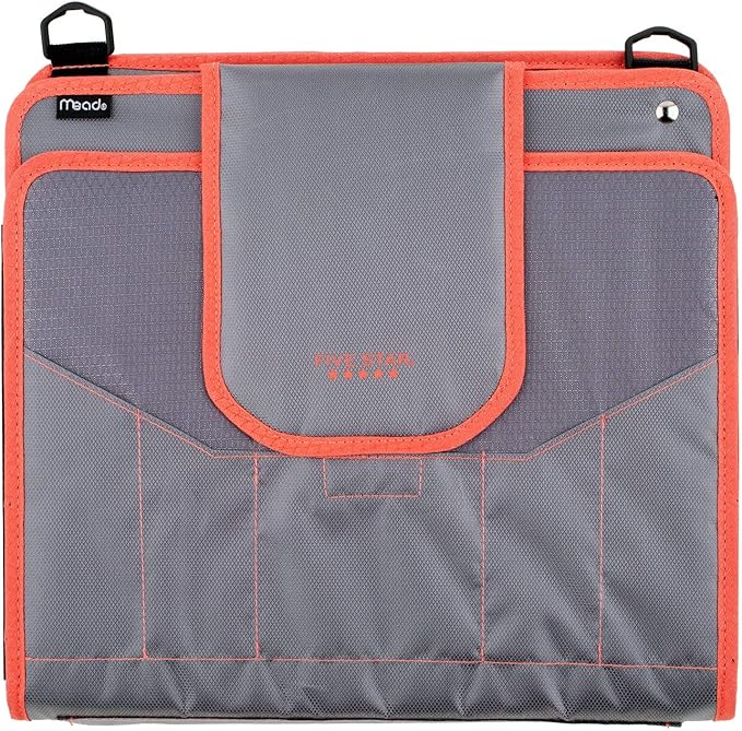 Five Star Sewn Zipper Binder, Fabric, 2 Inch 3 Ring Binder With 4 Inch Capacity, Assorted Colors, Color Selected For You, 1 Count (Pack of 1)