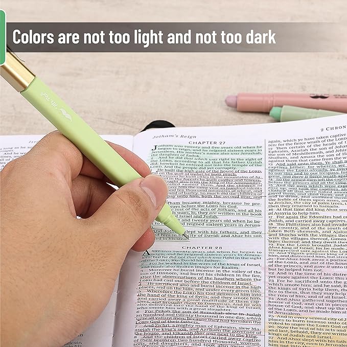 Mr. Pen- Aesthetic Gel Highlighters and Pens No Bleed, 12 Pack, Pastel Colors Bible Highlighters and Pens No Bleed